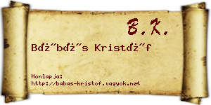 Bábás Kristóf névjegykártya