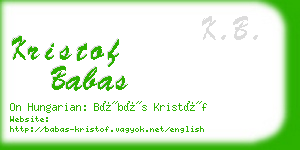 kristof babas business card